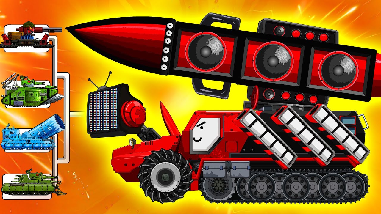SPEAKER TRUCK ROCKET Vs Monster Truck ! When a hunter gets hunted | Arena Tank Cartoon
