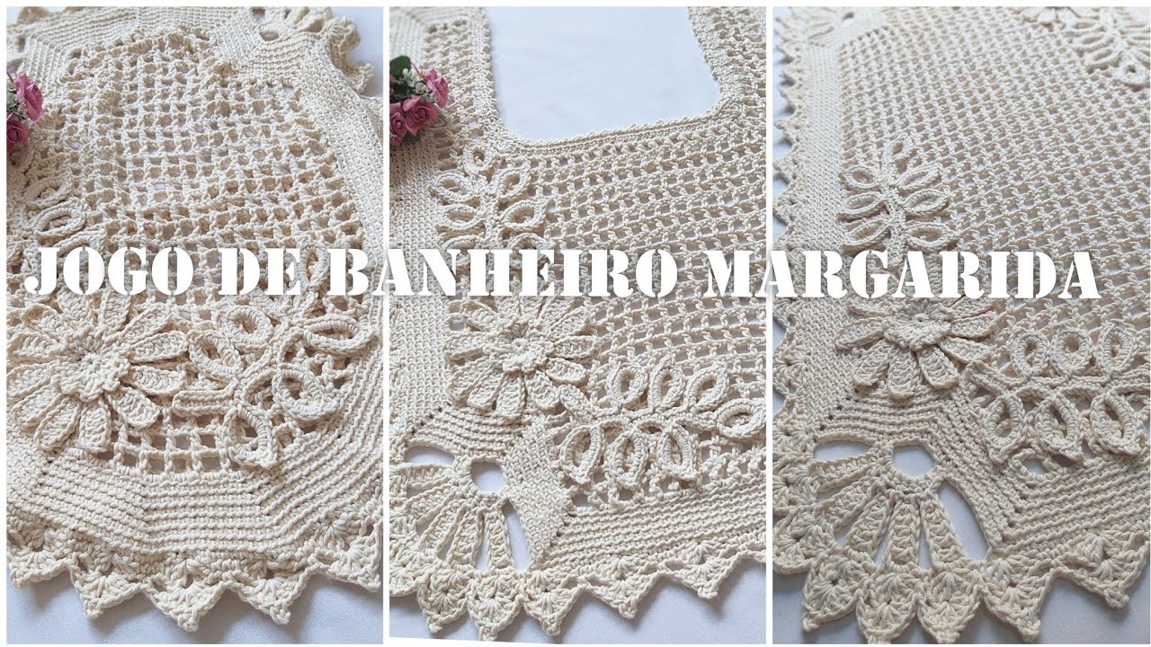 Jogo de banheiro Margarida em crochê