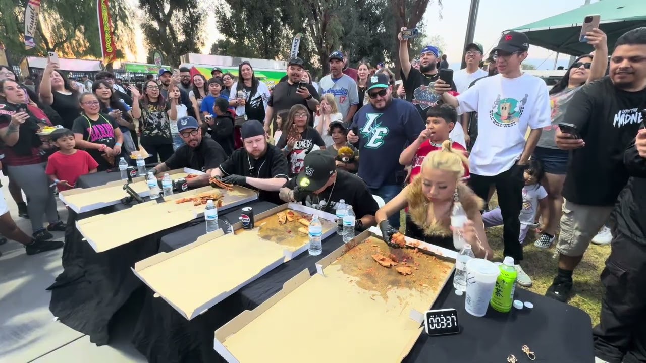 Pizza Eating Contest at the Baseball Stadium!! 