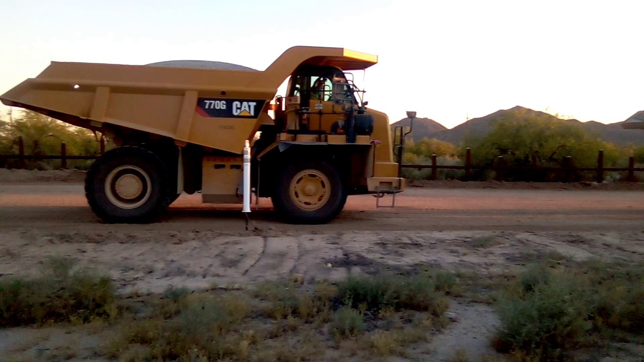 Border Wall work trucks in front of Quitobaquito