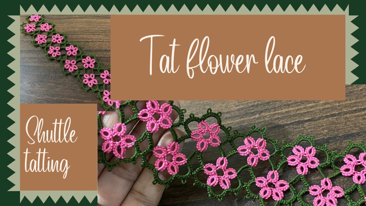 Tat beautiful tape lace/ flower lace/ shuttle tatting tutorial @threadpower4444