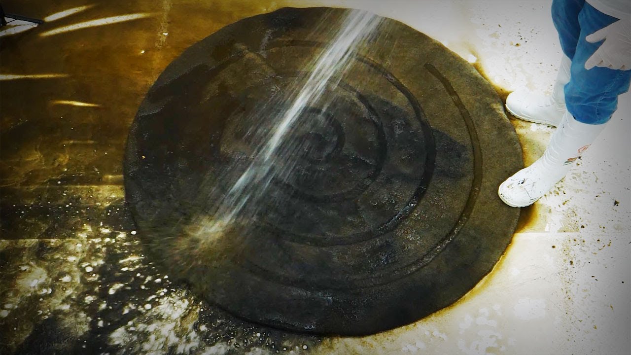 Watch This SPIRAL Rug Go From TRASHED to PERFECT in Minutes! Satisfying ASMR Carpet Cleaning.