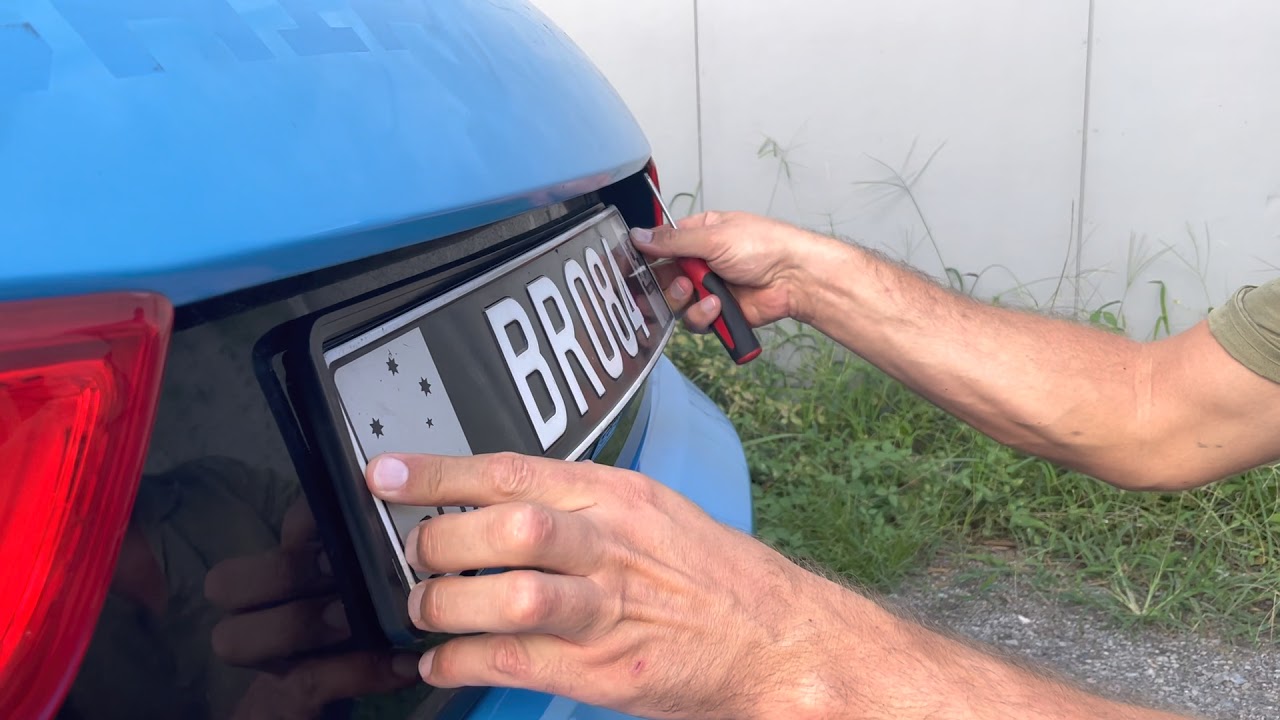 Number Plate Holder Frame Euro Classic Rego Registration no Drilling Click in Euro Car Electronics