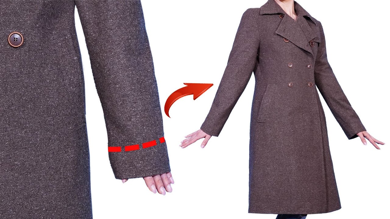 Как укоротить рукава пальто без похода к портному легко и быстро!