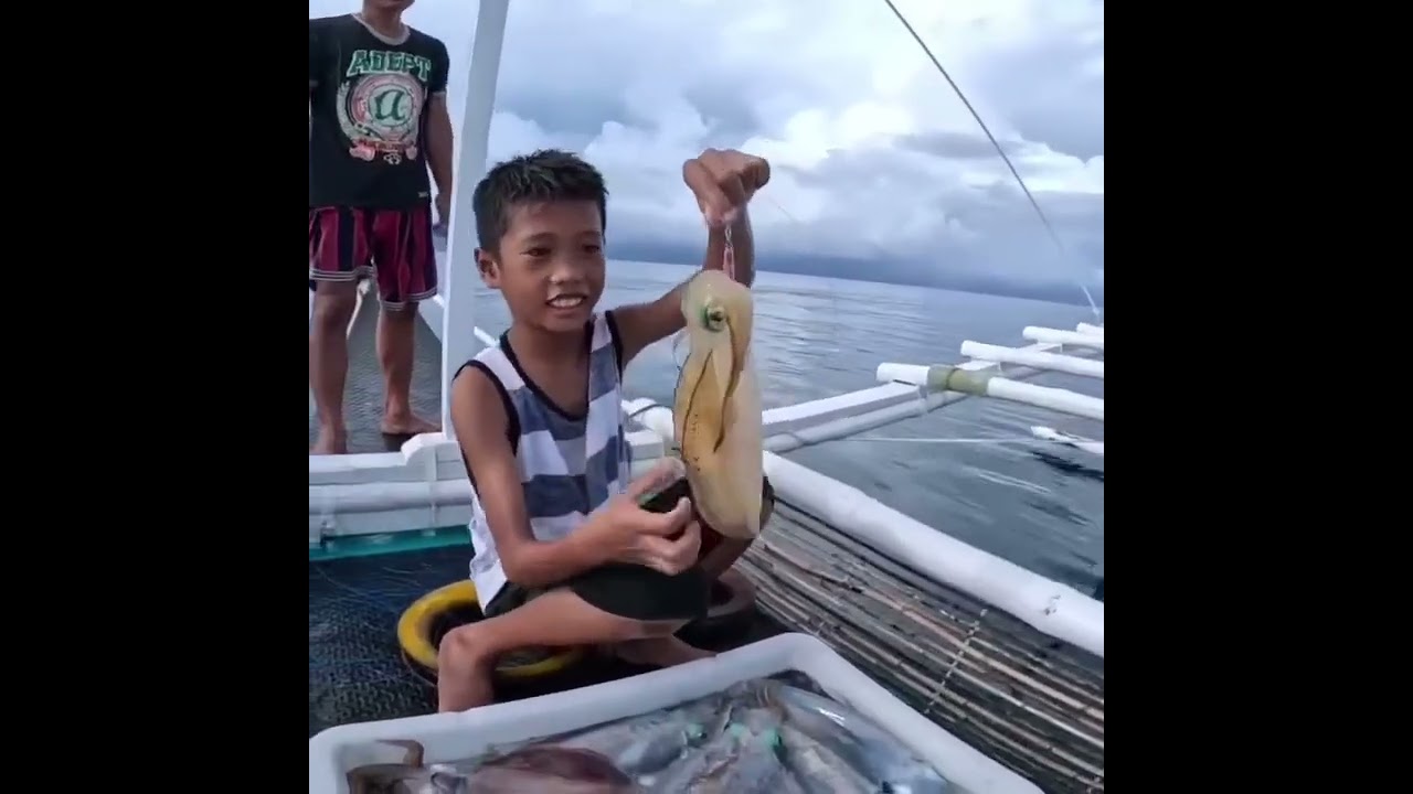 Mancing cumi cumi banyak dapet nya besar lagi cuminya  mantap teman teman