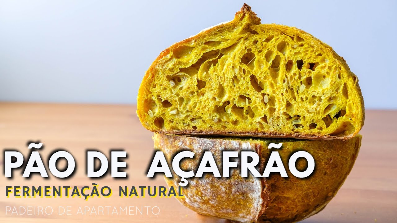 Pão de Açafrão e Sementes com Fermentação Natural