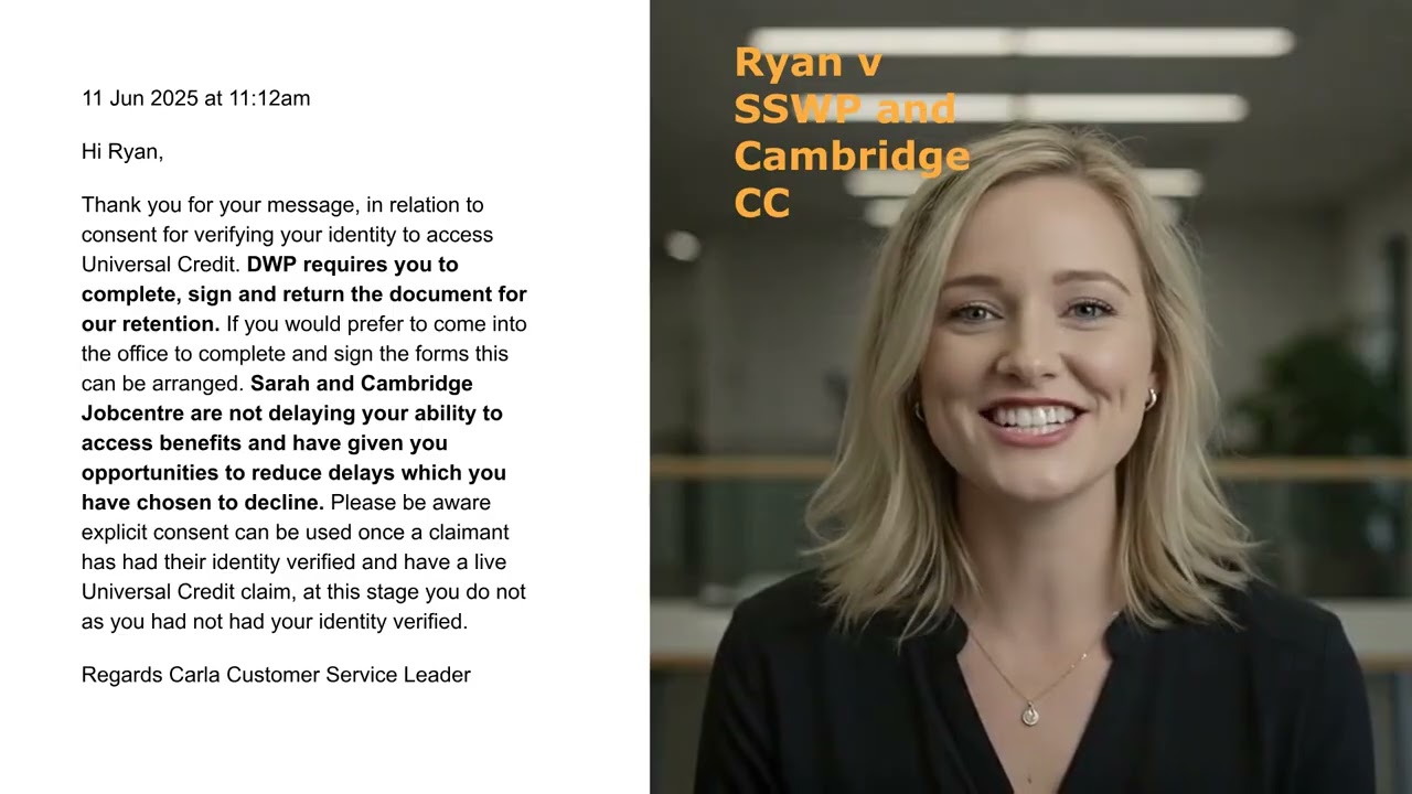 DWP lie to High Court about email   Ryan v SSWP and Cambridge CC Eviction Litigation