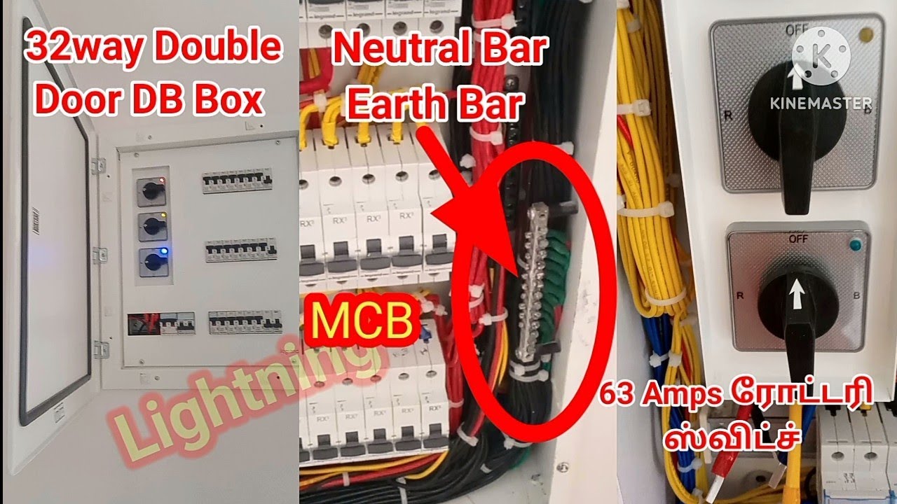 32 way Double door DB Box with MCB connection explained in tamil.#mcb #dbbox @lighting7765