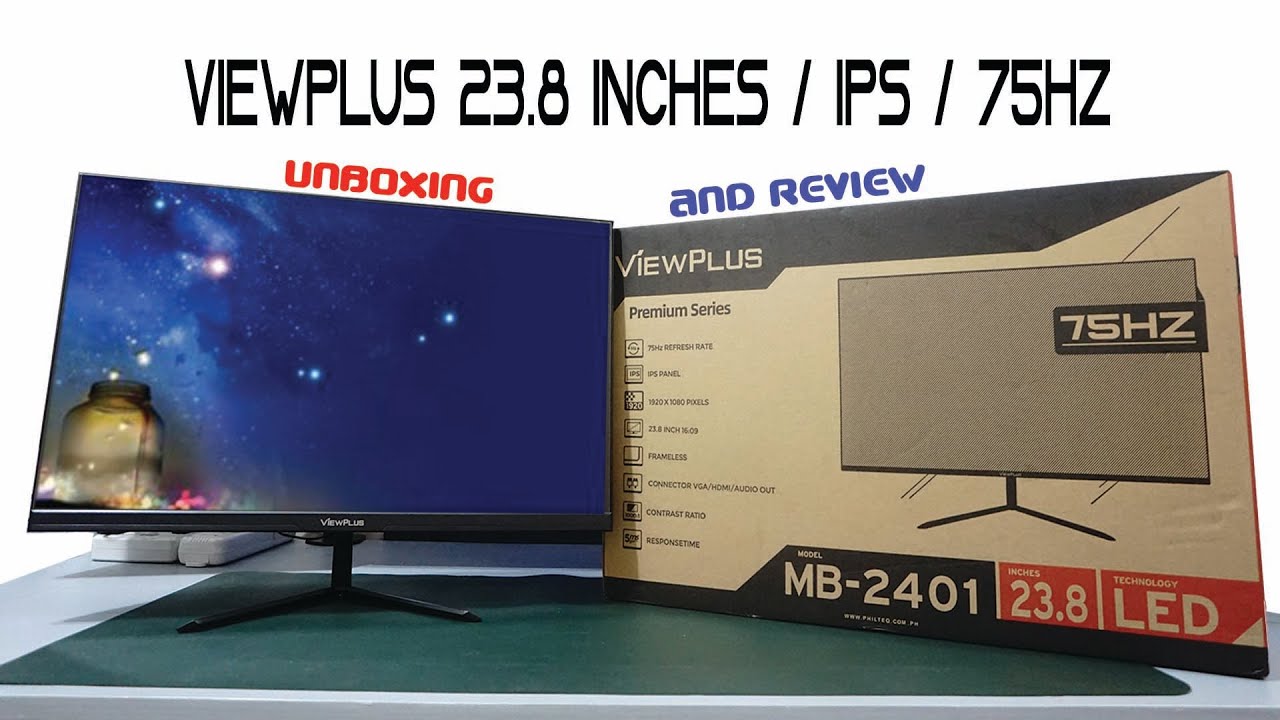 ViewPlus 24 Inches Monitor 75Hz IPS Flat Panel Unboxing and Review. Pwede pang Gaming
