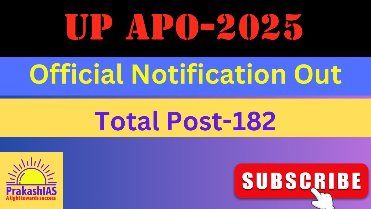 UP APO official notification @prakashias
