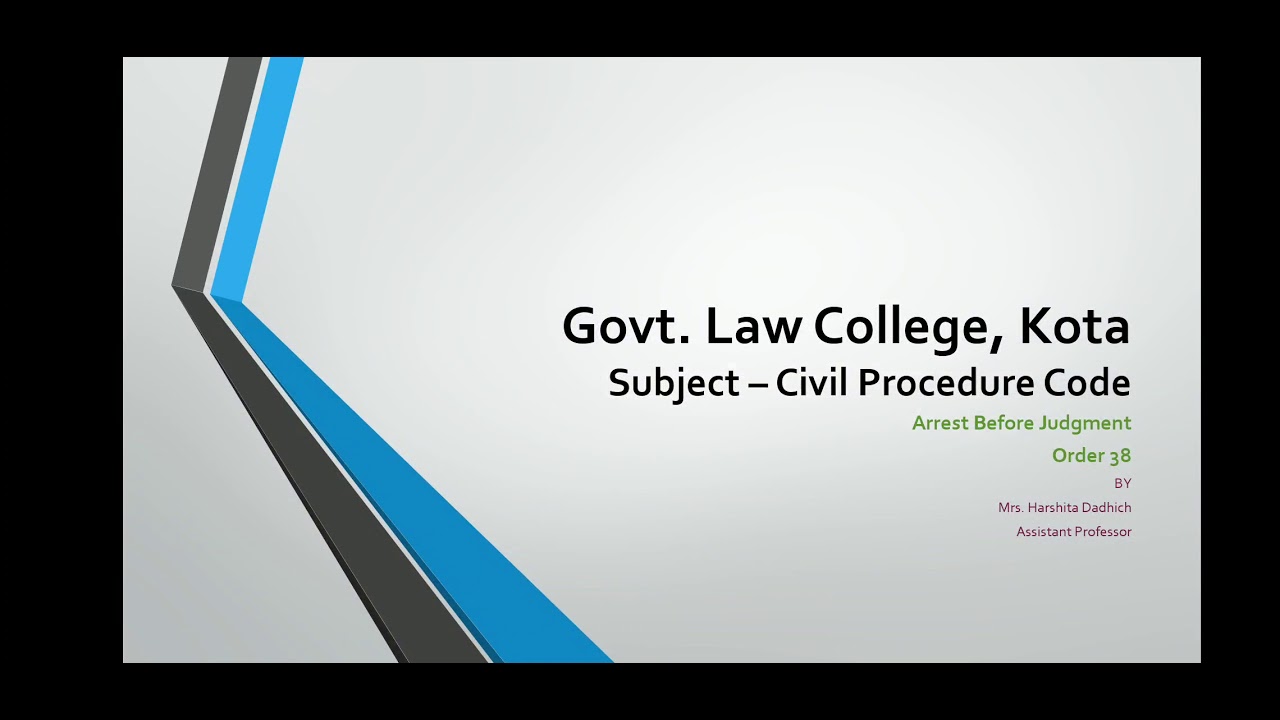 CPC - Arrest before Judgement