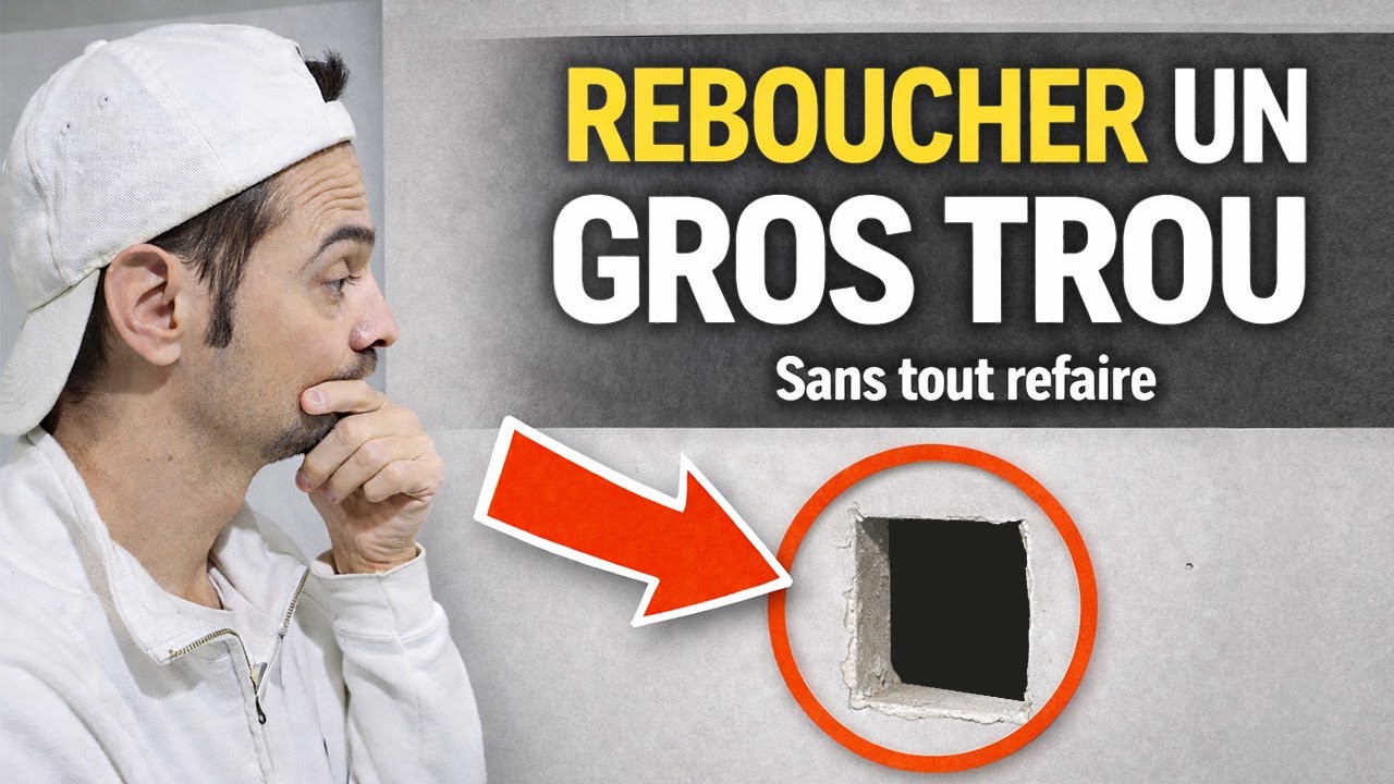 REBOUCHER un Gros Trou Dans le PLACO : Uniquement avec de L'ENDUIT !