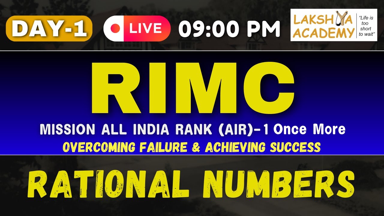 LIVE | RIMC Classes on Rational Numbers | Lakshya Academy | Day 1
