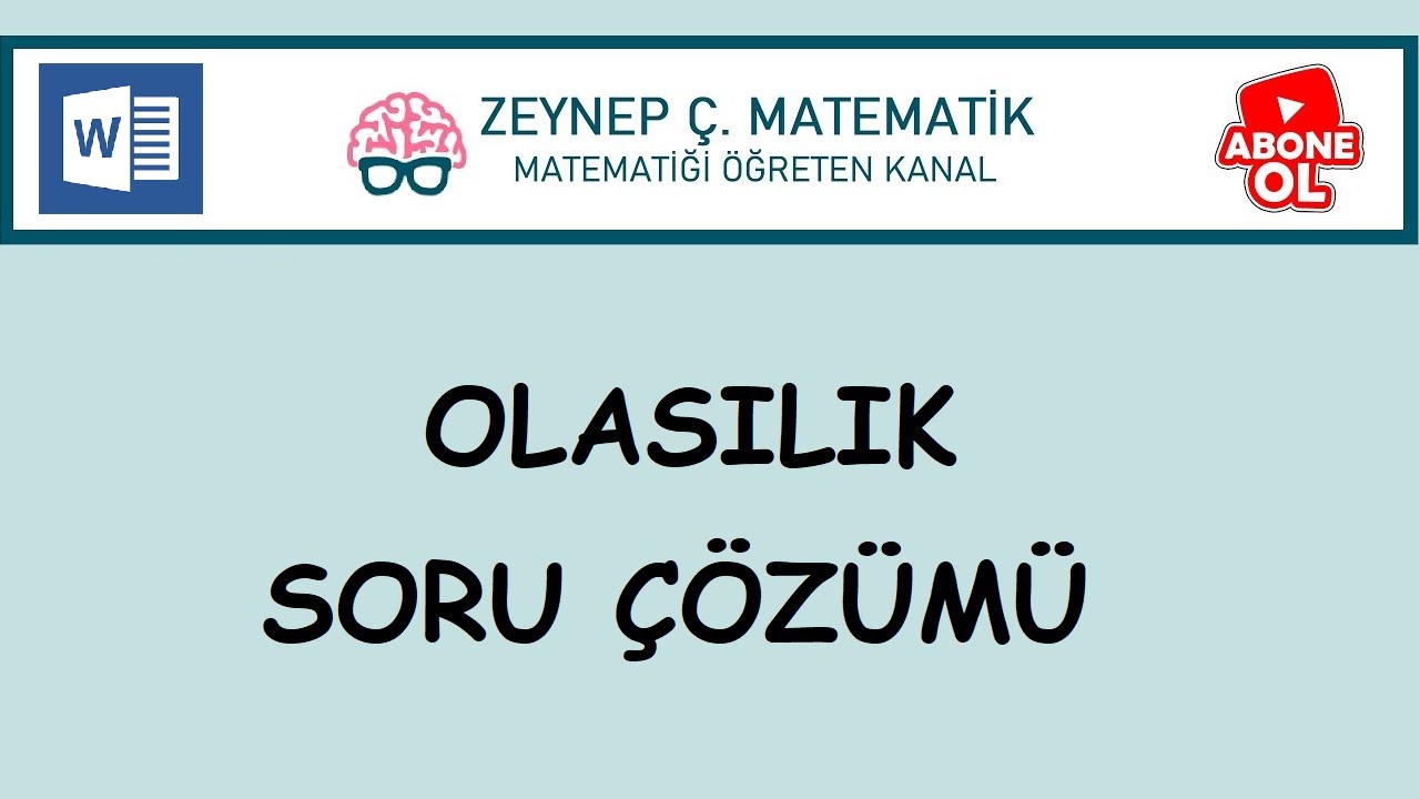 SINAV KAZANDIRAN SORULAR - OLASILIK SORU ÇÖZÜMÜ-KPSS,TYT,ALES,DGS