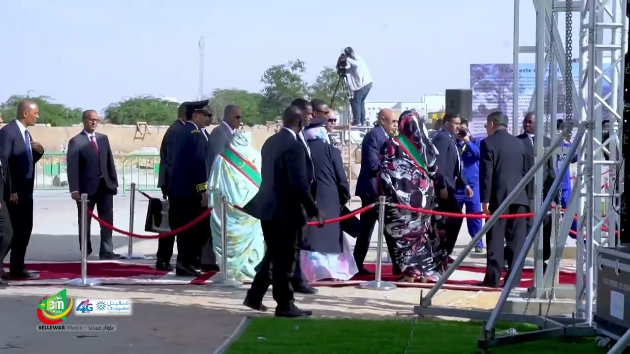 رئيس الجمهورية يشرف على وضع حجر الأساس لجسر الصداقة كارفور مدريد  بالعاصمة نواكشوط