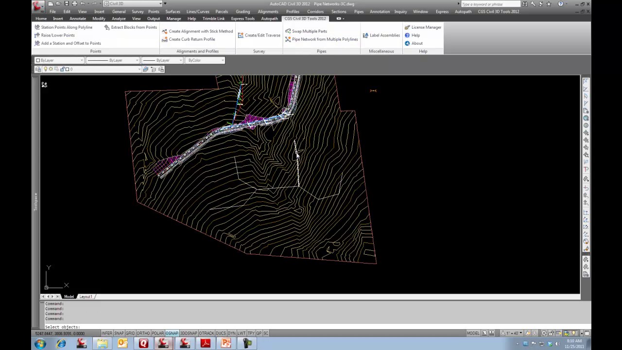 CGS Civil 3D Tools - Create Pipe Network From Multiple polylines