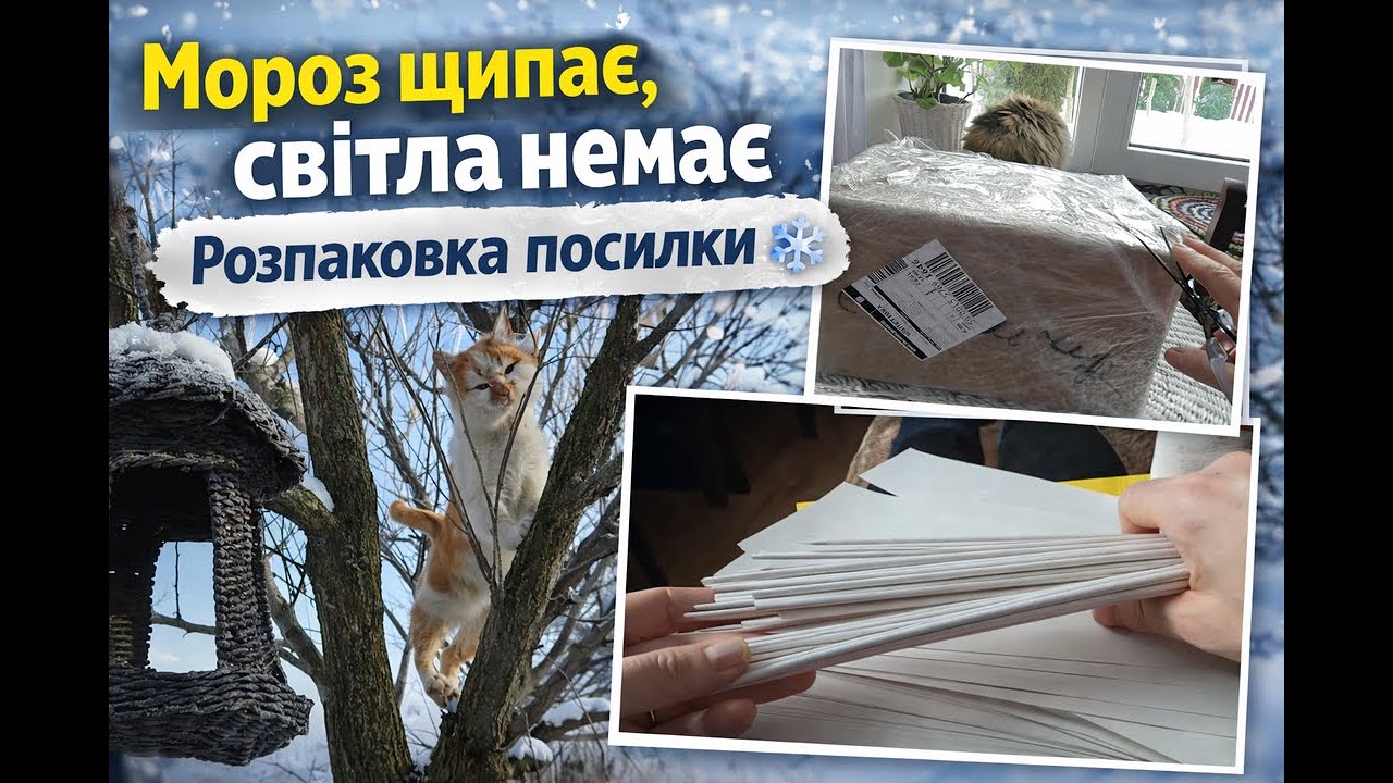 Мороз щипає. Світла немає. Прийшла посилка з порізаним газетним папером.❄️🕯️#краплинатворчості