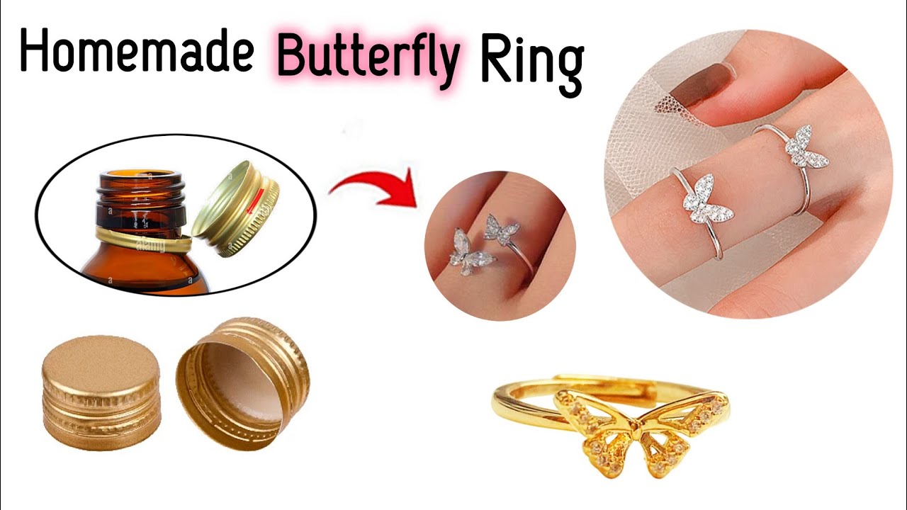 DIY/Homemade butterfly 🦋rings/how to make rings at home/diy homemade ring/best ring ever!