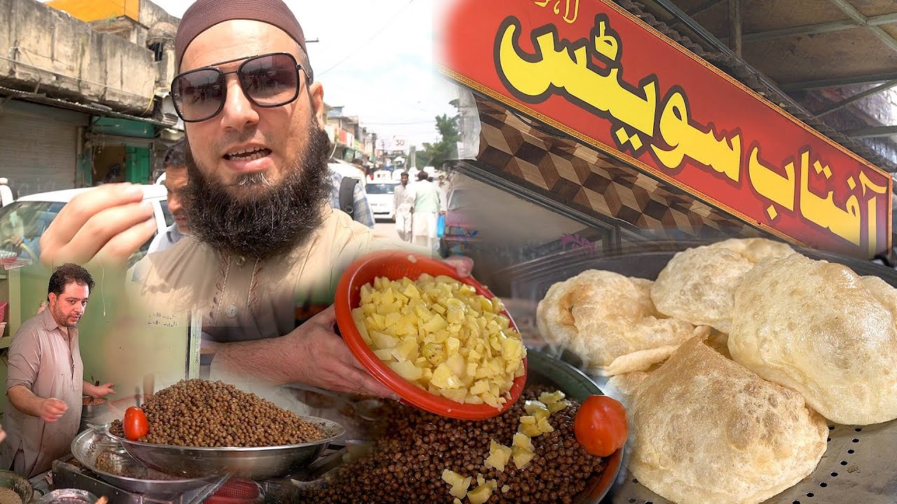 Iconic Food in Abbottabad Pakistan | Gurudwara Gali Chollay | Famous Nastha of Halwa Puri