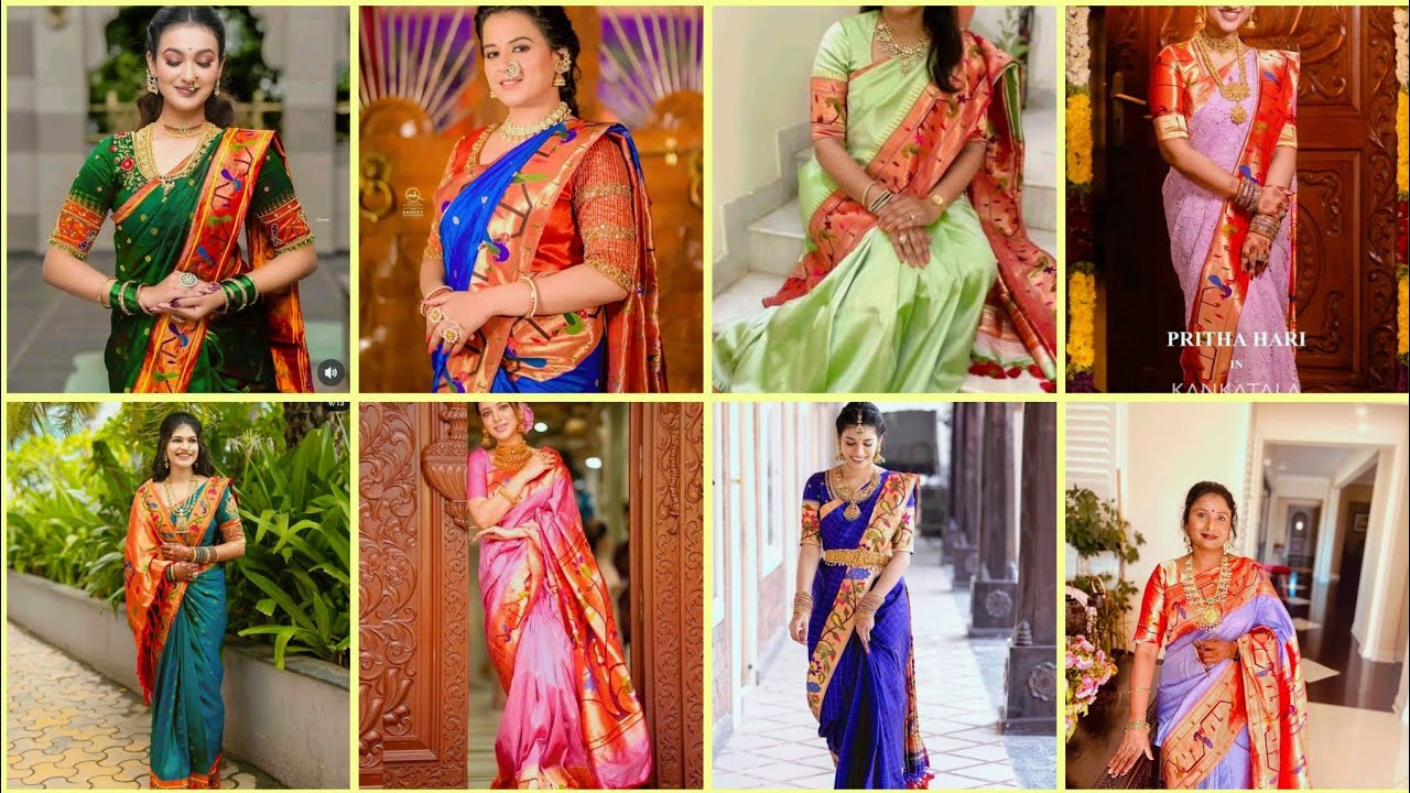 Peacock border Paithani saree collection|| खुप सुंदर पैठणी साडी || एकदा नक्की बगा 😍|| new paithani
