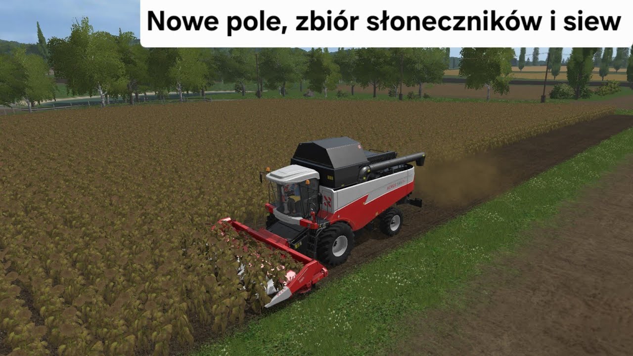 Farming Simulator 17 S2 #38 Nowe pole, zbiór słoneczników i siew (timelapse)