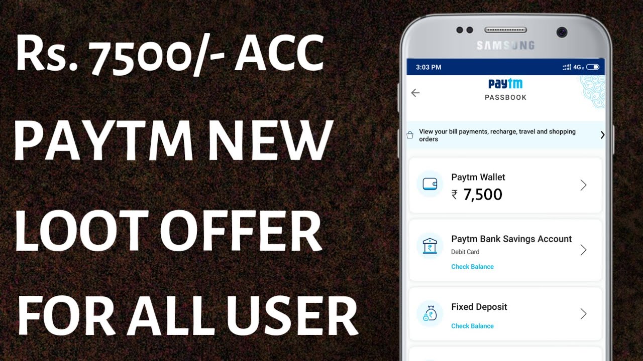 Earn Rs. 7500 From Paytm !! Paytm Biggest Upi Offer Of 2018 !! Rs. 7500 Per Account !! Live Proof