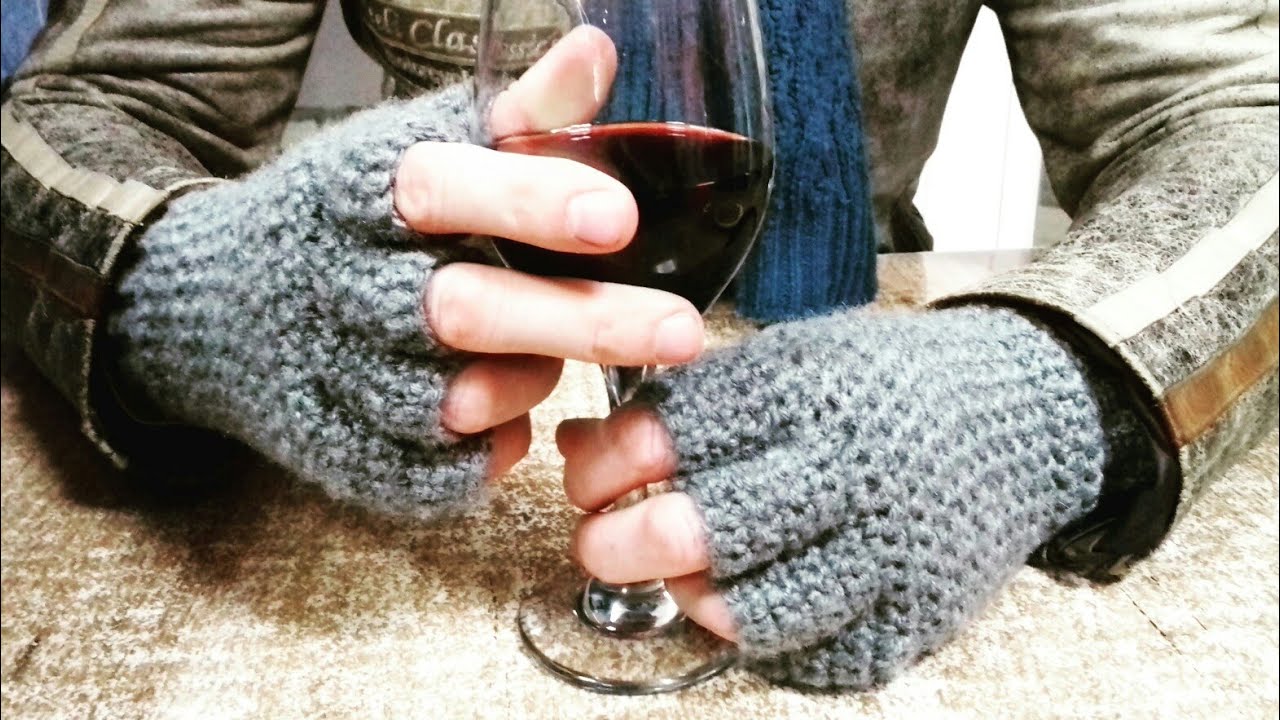 Crochet Men's Half Finger Gloves Part 1 | The Green Marble Crochet Tutorials