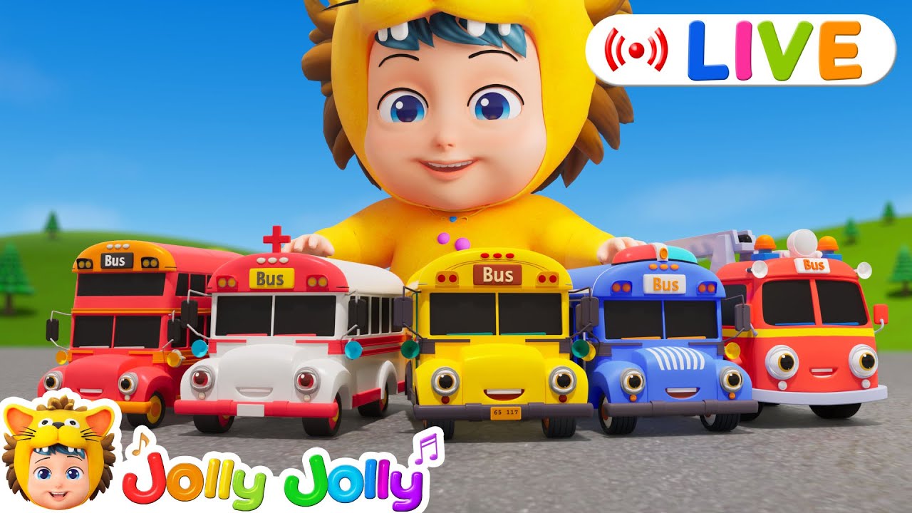 LIVE🔴Ten Little Buses, Ants Go Marching | Learn Count Songs | Jolly Jolly - Nursery Rhymes
