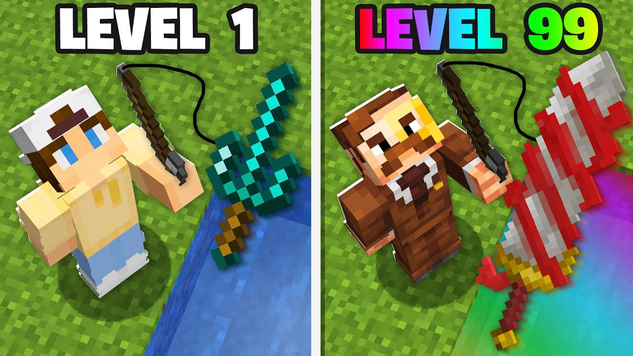 Minecraft, But Fishing Gets STRONGER Each Level...