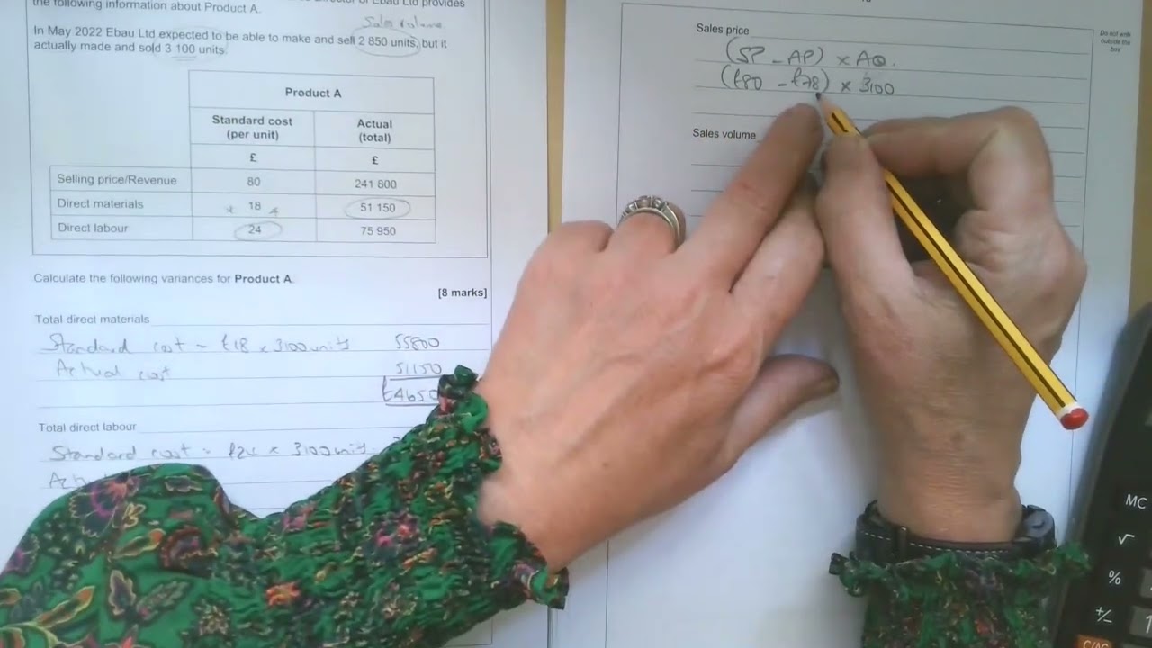 Q14 Standard Costing  and Variance Analysis with Reconciliation “Ebau Ltd” 7127/2 2022
