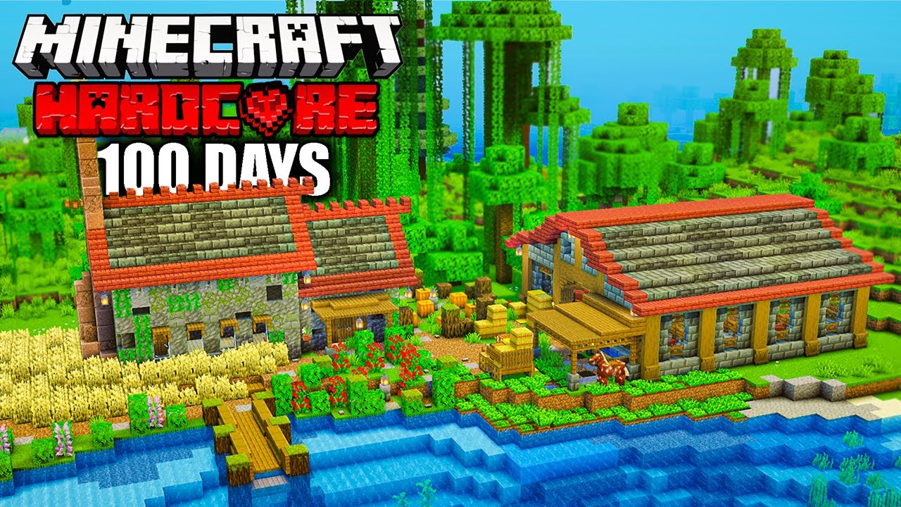 Surviving 100 Days On A Lake Minecraft