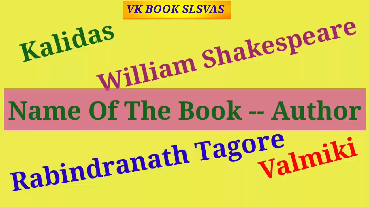 Name of the Book - Author #1/General knowledge questions/Book & authors/GK quiz 2023/VK BOOK SLSVAS
