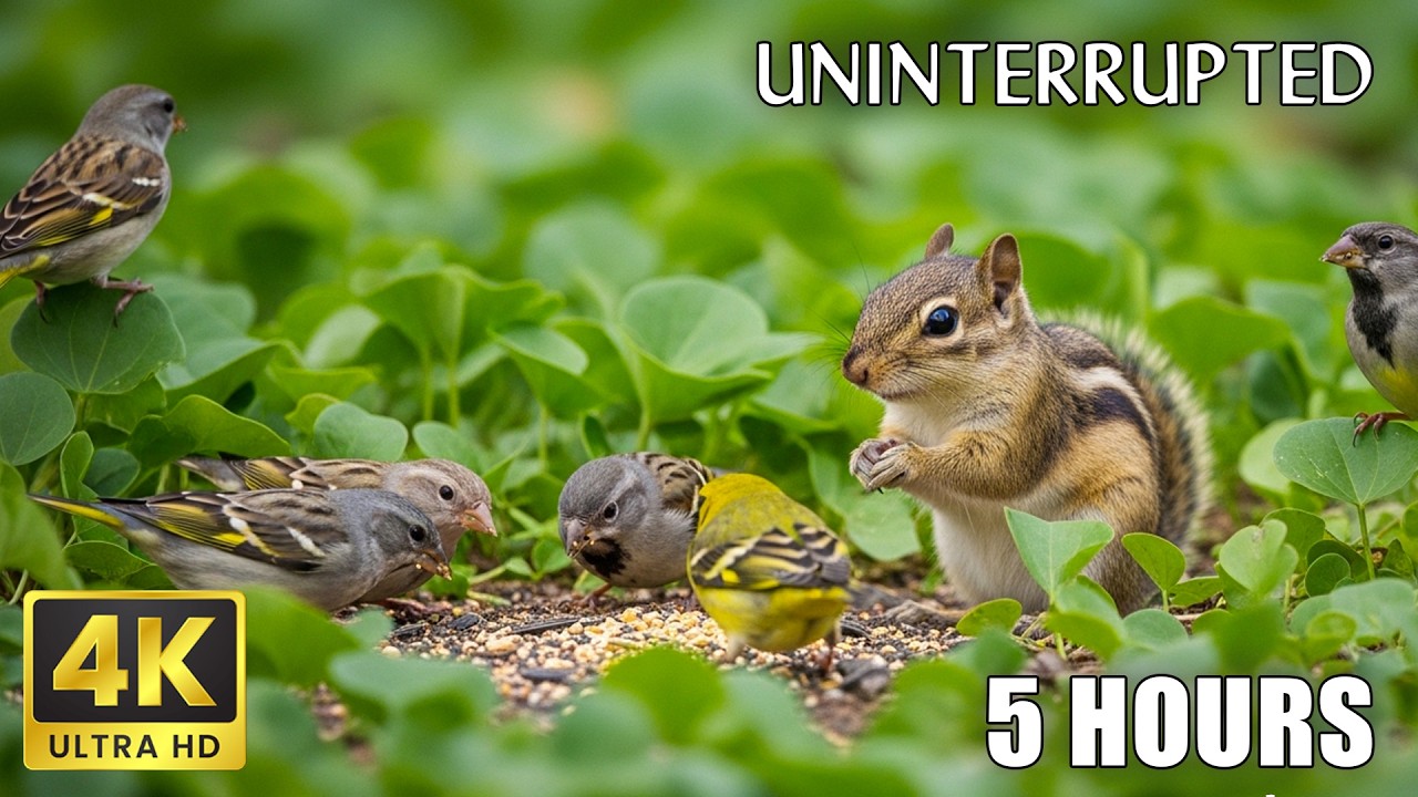 Cat TV for Cats to Watch 😺🐦 Fall Fun of Chipmunks, Birds, Squirrels 🐿 4K HDR 60FPS