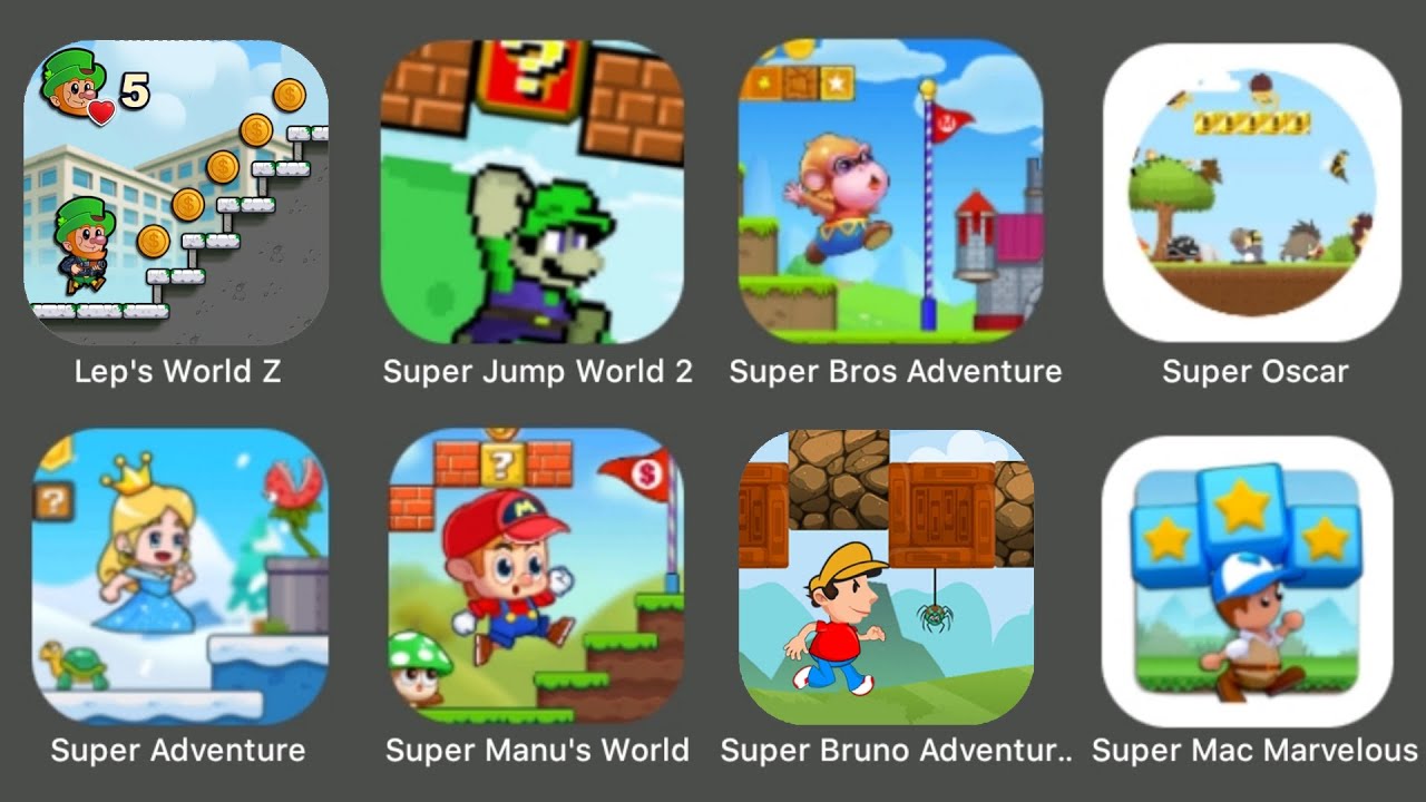 Super Mario Like Games #2: Lep's World Z, Super Oscar, Super Jump World 2, Super Mac Marvelous