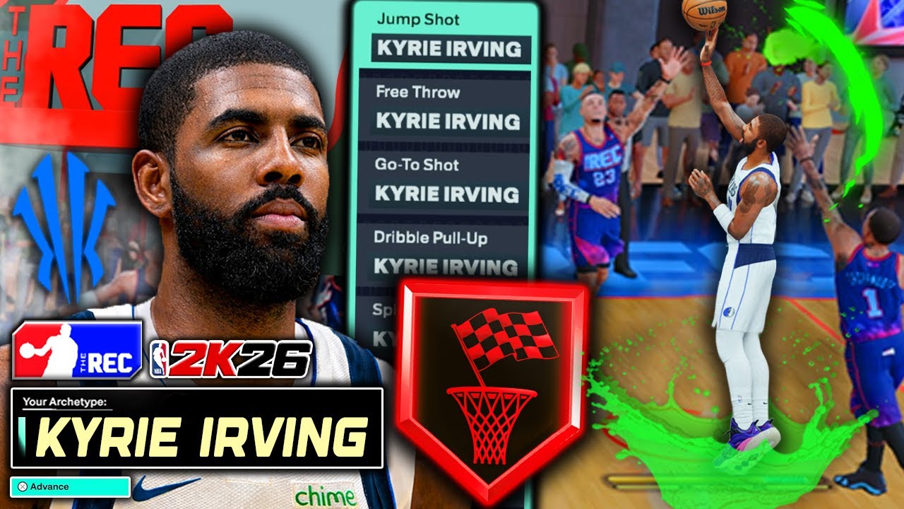 Playing Realistically in Random Rec on 6'2 Kyrie Irving Build *ONLY Using Kyrie Animations* NBA 2K26