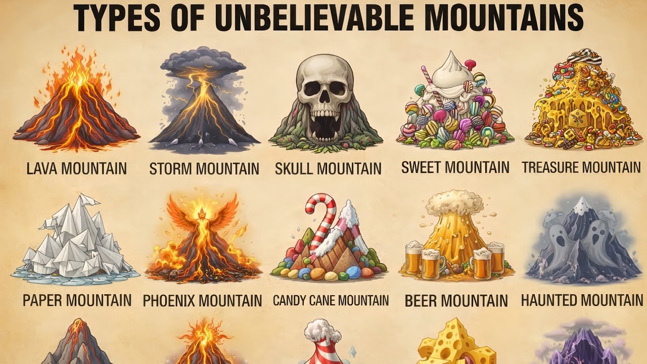 10 Types of Unbelievable Mountains – Creative Fantasy Mountain Poster Art