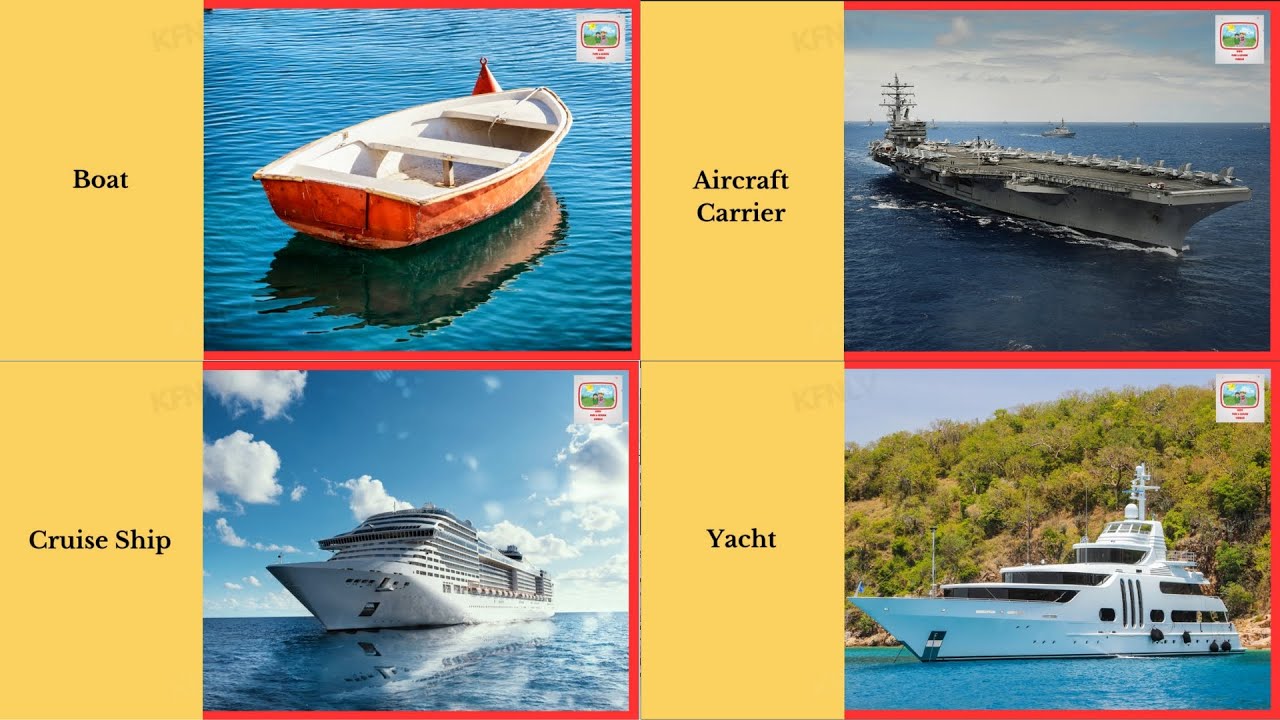 Learn Water Transport Name In English | Water Transportation For Kids | 10 Water Transport Name