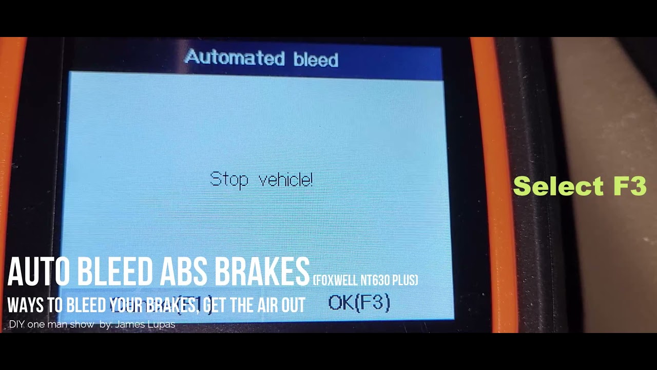 Auto Bleed ABS brakes (FOXWELL NT630 PLUS)