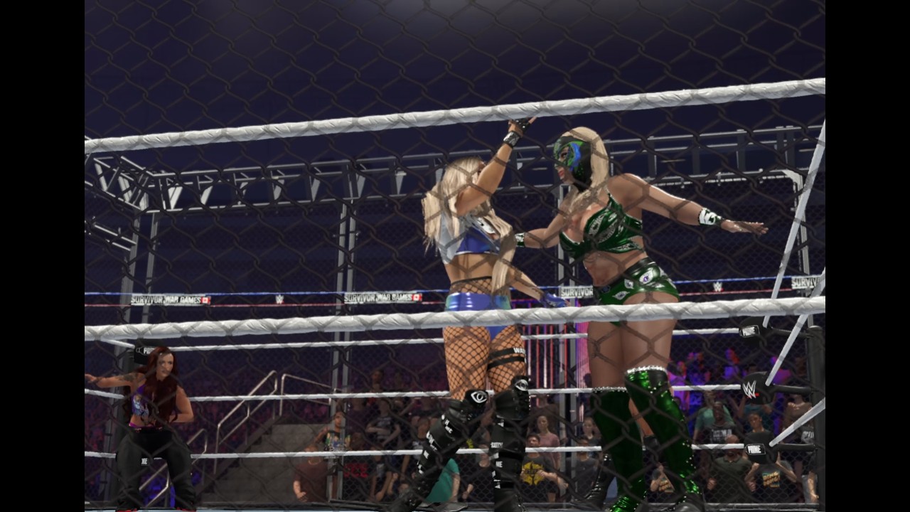 WWE 2K25 WARGAMES LIV MORGAN TEAM VS AJ LEE TEAM