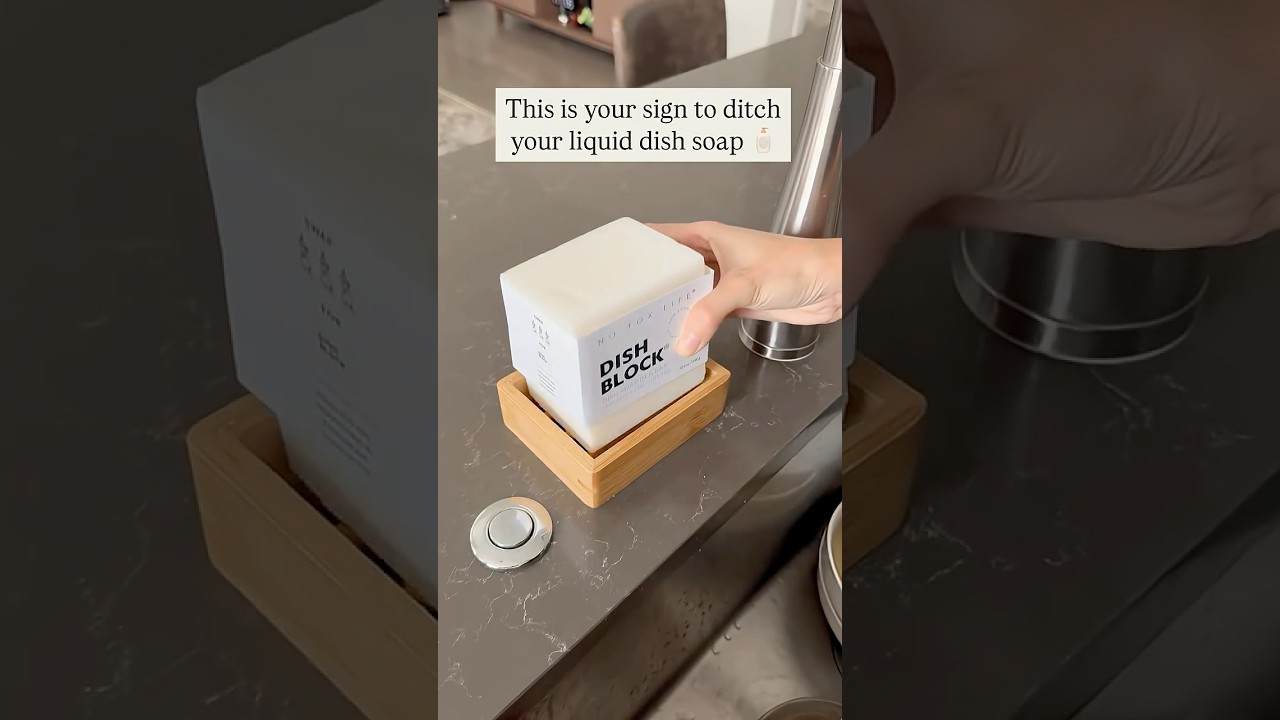 DISH BLOCK &reg; solid dish soap is THE kitchen swap ⚡️ #clean #cleaning #obsessed #notoxlife
