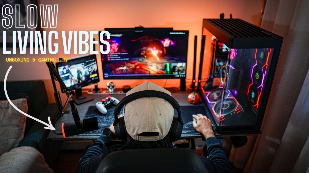Расслабляющее настроение 🖤🎮 | Уютный игровой день, поиск скидок на OLED-дисплеи и микрофон FIFINE...