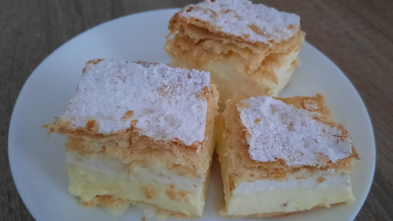 Napoleonka-Kremówka na cieście francuskim ☆ Pyszne kremowe ciasto
