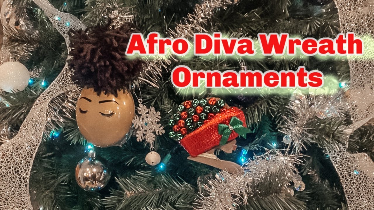 Afro Diva Wreath Ornaments