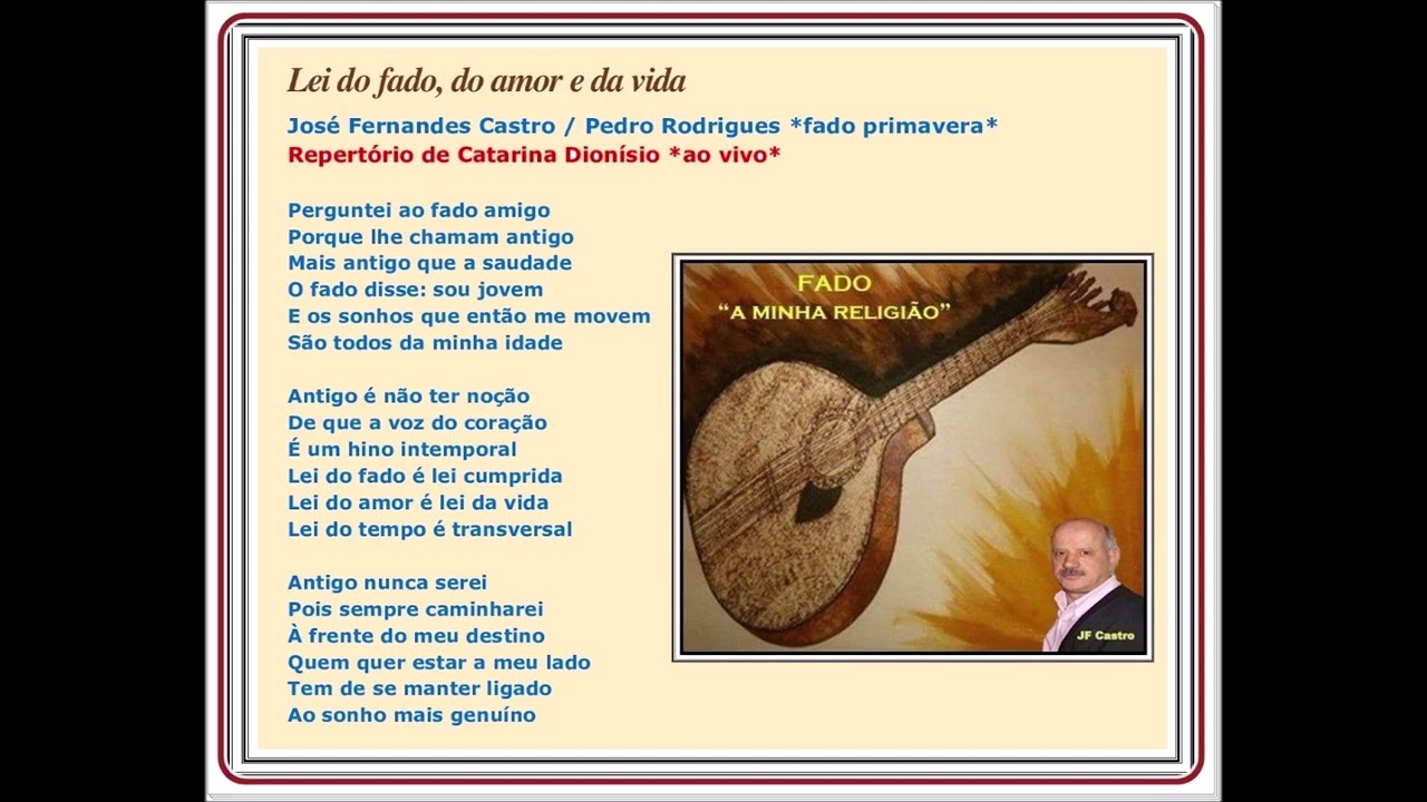 Catarina Dionísio  -  Lei do Fado , do amor e da vida