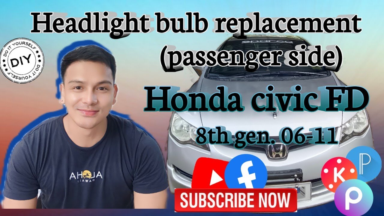Headlight bulb replacement (passenger side) for Honda Civic FD 8th gen. 06-11