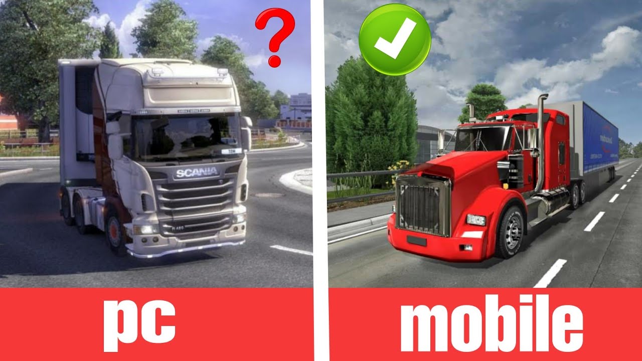 pc truck simulator game vs mobile truck simulator game || game info || Hindi