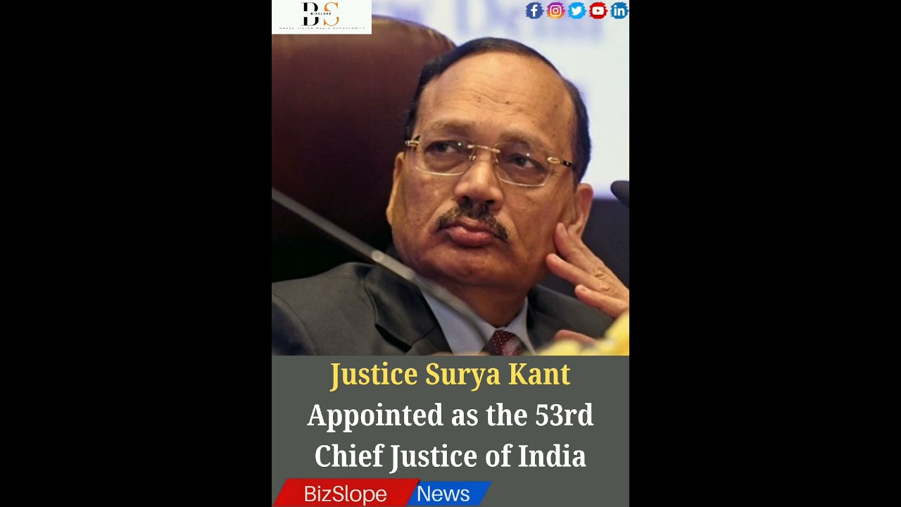 Justice Surya Kant will take oath as CJI on Nov 24, 2025, succeeding Justice B.R. Gavai. #bizslope