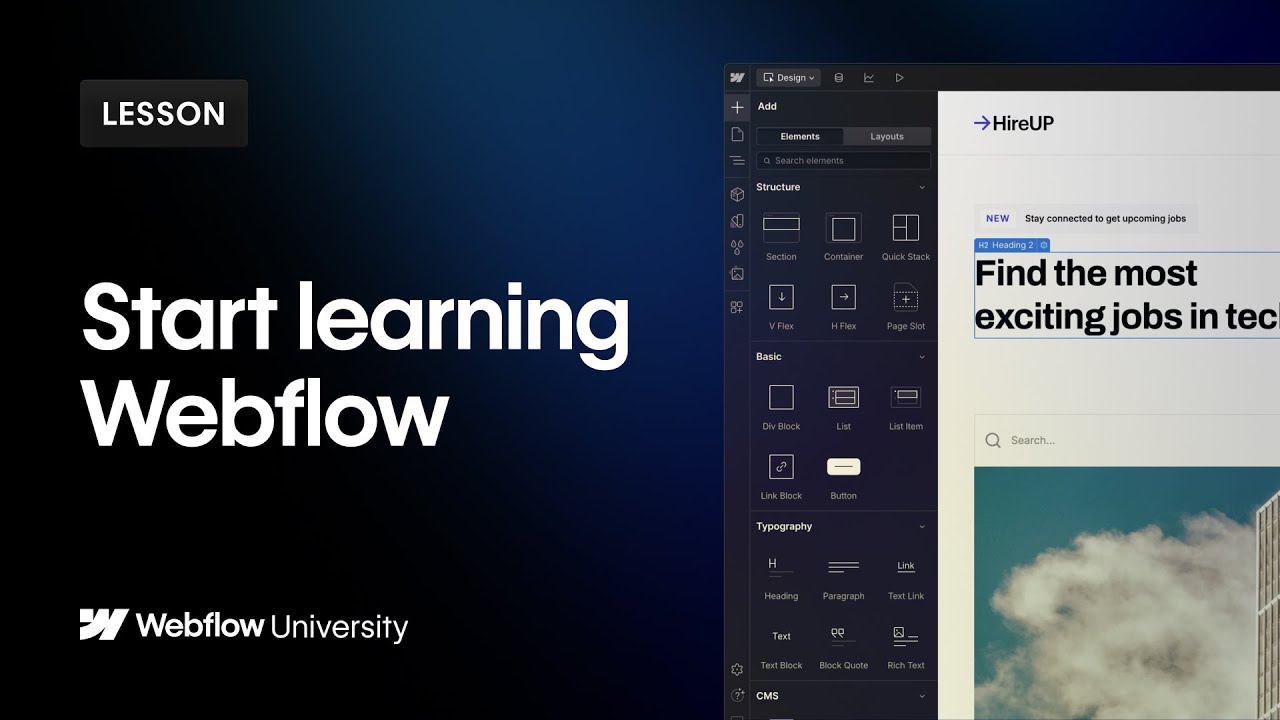 Start learning Webflow &ndash; Webflow tutorial