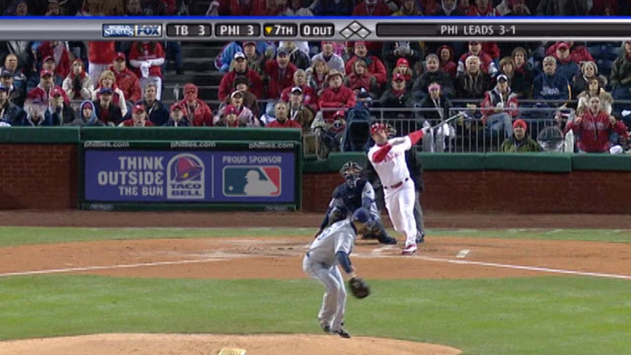 WS2008 Gm5: Burrell starts the seventh with a double