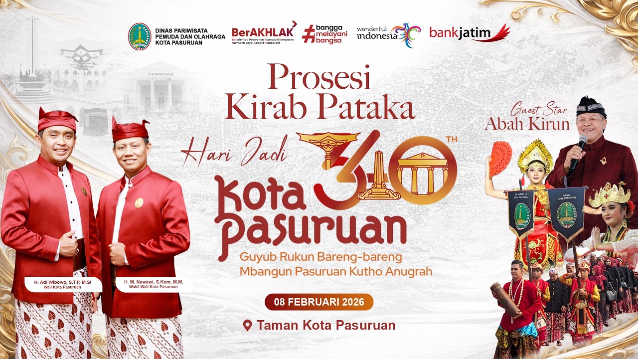 [LIVE] PROSESI KIRAB PATAKA HARI JADI KE-340 TAHUN KOTA PASURUAN